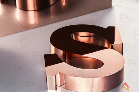Bảng hiệu chữ inox hồng giá rẻ
