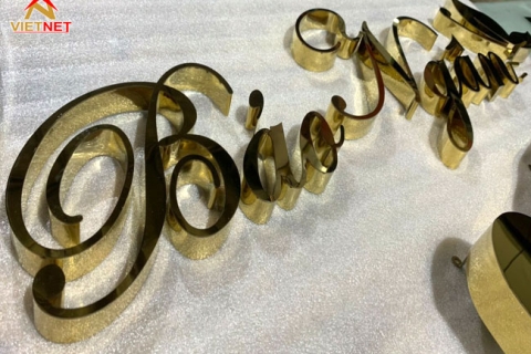 Logo & chữ inox vàng gương Bảo Ngân