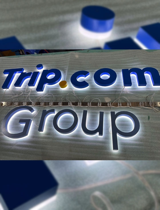 Chữ inox sơn hấp nhiệt Trip com 