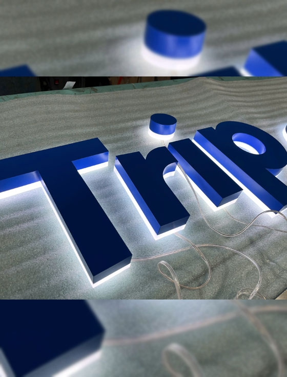 Chữ inox sơn hấp nhiệt Trip com 