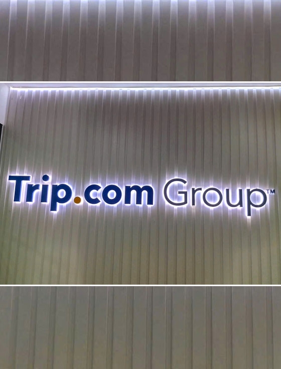 Chữ inox sơn hấp nhiệt Trip com 