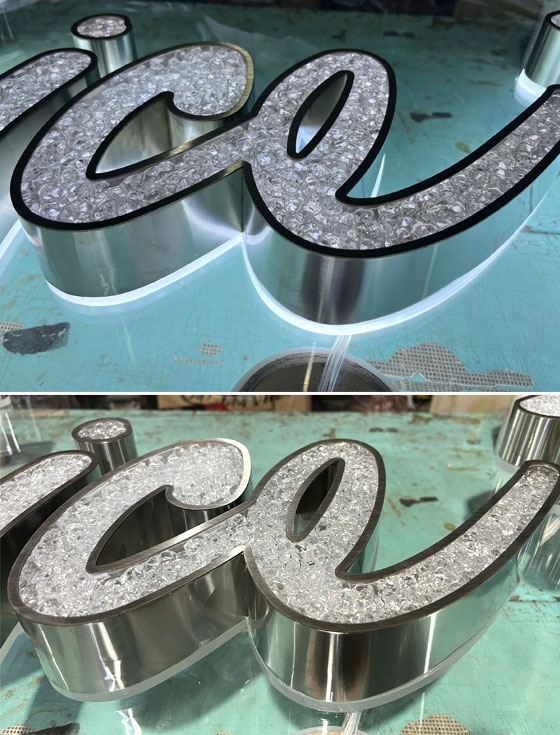 Bảng hiệu chữ nổi mặt acrylic Venice Nail 