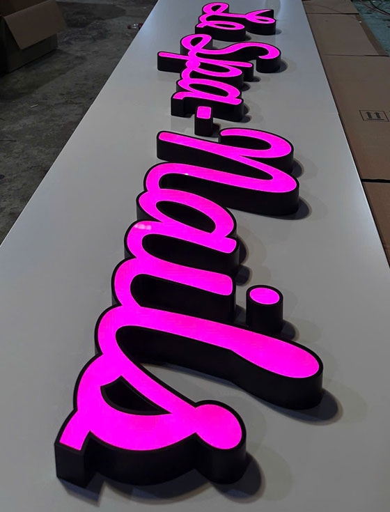 Bảng hiệu chữ inox mặt mica Le Spa Nail