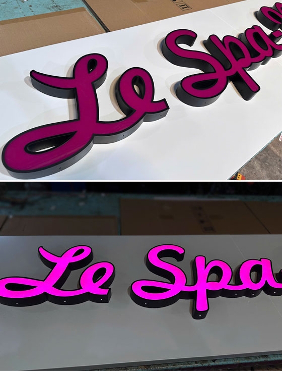 Bảng hiệu chữ inox mặt mica Le Spa Nail