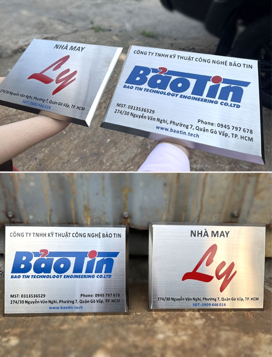 Bảng tên công ty inox ăn mòn Bảo Tín