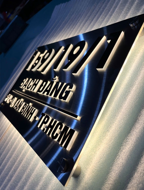 Bảng số nhà inox đường Bạch Đằng